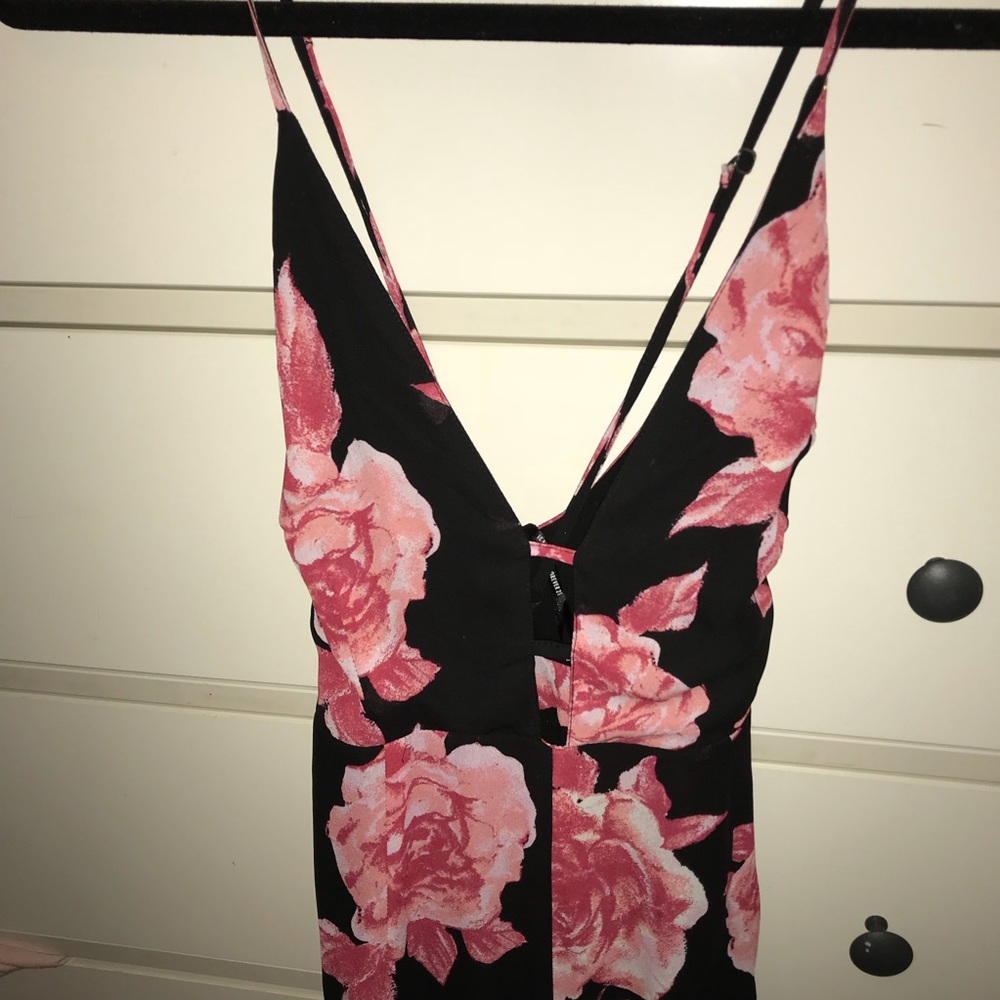 Black floral jumpsuit
